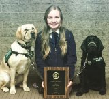 LHS student Paige Cloyes with her dogs Aleen and Sardi.